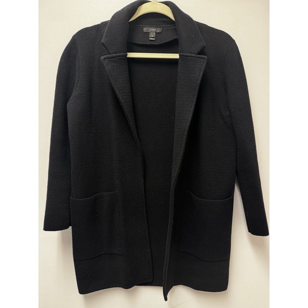 J.Crew Sweater‎ Blazer Women's XS Black Collared